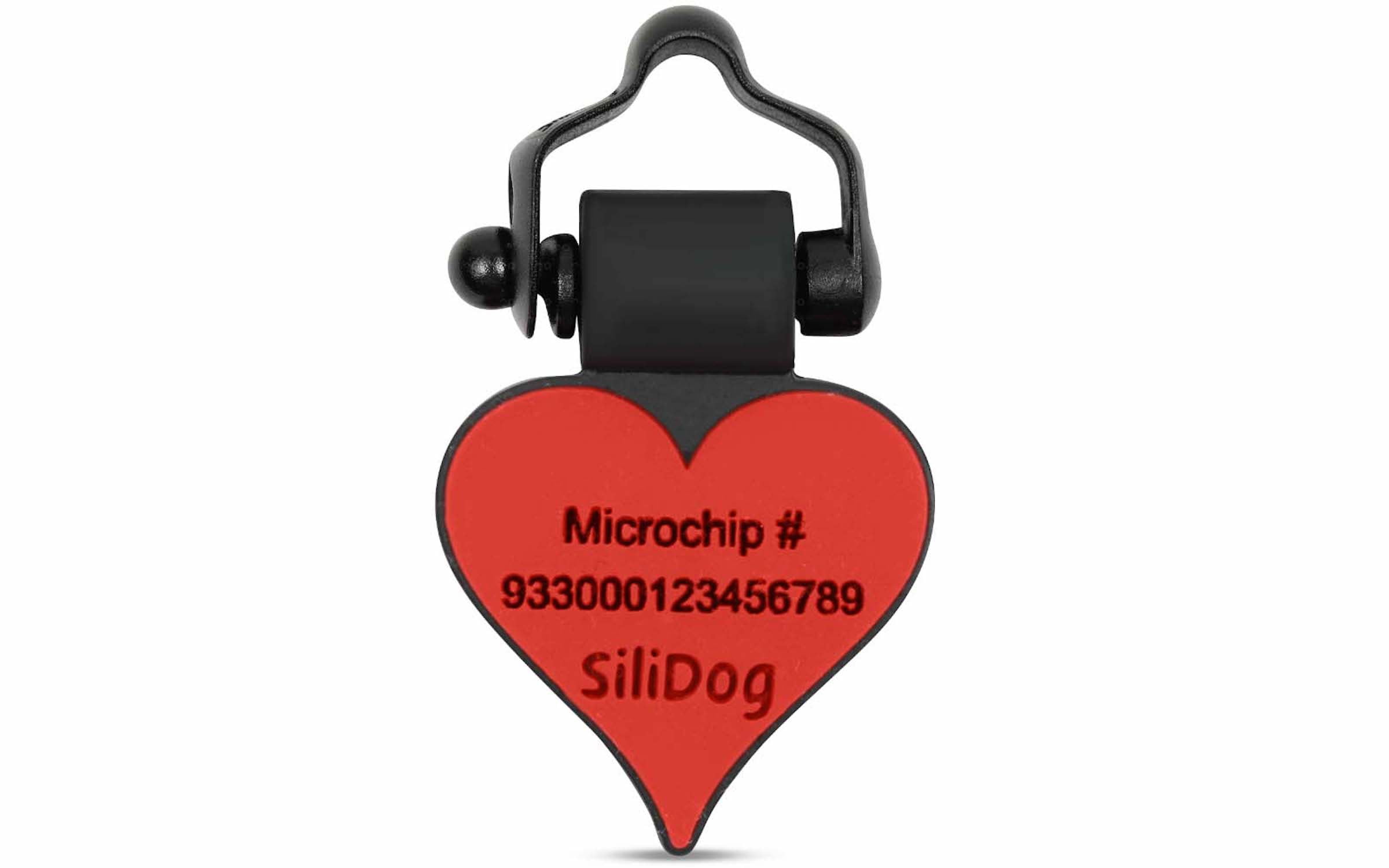 SiliDog 100% Silicone Pet Tags Red Heart