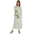 thumbnail image 3 of Moomaya Printed Kurta&nbsp;Kurti&nbsp;Bell&nbsp;Sleeve Designer Indian Long Tunic For Women, 3 of 6