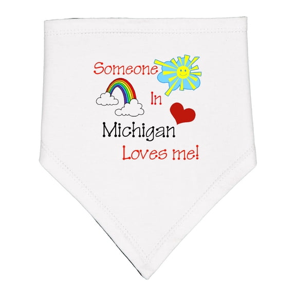 Inktastic Someone in Michigan Loves Me Baby Bandana Bib