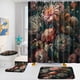 thumbnail image 5 of Juego de 4 cortinas de ducha para baño, juego de cortinas de ducha de poliéster con alfombras de baño, juego de baño con estampado de flores de colores con cortina de ducha y juego de alfombras, 5 of 8