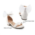 thumbnail image 5 of DREAM PAIRS Girls Sandals Low Heel Dress Pump Ankle Strap Interchangeable Bow Flower Wedding Party Shoes for Little Kid/Big Kid, 5 of 6