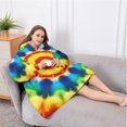 thumbnail image 5 of Oversized Wearable Blanket Hoodie,Colorful Rainbow Tie Dye Spiral Pattern Sherpa Blanket Hoodie with Super Pockets,Super Warm Fuzzy Pullover for Women & Men, 5 of 6