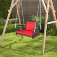 thumbnail image 2 of Costway Patio Hanging Rattan Basket Chair Swing Hammock Chair with Seat Cushion, 2 of 10