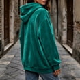 thumbnail image 6 of DYTTDG Women’s Solid‑Color Velour Hoodie, Long Sleeve Drawstring Loose‑Fit Hoodie With Front Kangaroo Pocket, Soft Casual Loungewear Sweatshirt for Fall Winter Daily Outfits, 6 of 8