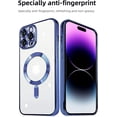 thumbnail image 4 of Plating Case for iPhone 15 with Camera Lens Protector,Anti-Scratch Shockproof Slim Protective Case, Ideal for Women and Men，Compatible for iPhone 15, Navy Blue, 4 of 13