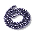 thumbnail image 3 of 20 strand Eco-Friendly Grade A Glass Pearl Beads Pearlized Round Dark Slate Blue 6mm Hole: 1.2~1.5mm 68pcs/Strand 16''(40.64cm), 3 of 4