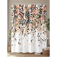 thumbnail image 4 of Orange Geometric Stall Shower Curtain, Waterproof Shower Curtains for Bathroom, Abstract Plaid Colorful Grid Texture Washable Fabric Cloth Bath Curtain for Bathtub Decoration with Hooks 36x72 Inches, 4 of 6