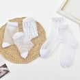 thumbnail image 5 of 5 Pairs Summer Transparent Silk Socks Breathable Sheer Socks Plaid Stripes Dot Thin Women Crystal Silk Socks Ankle Socks, 5 of 7