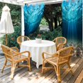 thumbnail image 4 of Outdoor Curtains for Patio Waterproof, Light Blue Ocean Waves Outdoor Privacy Panels Grommet, Summer Beach Coastal Abstract Blackout Outside Curtains for Porch/Cabana/Pergola/Gazebo 54"x95", 2 Panels, 4 of 8