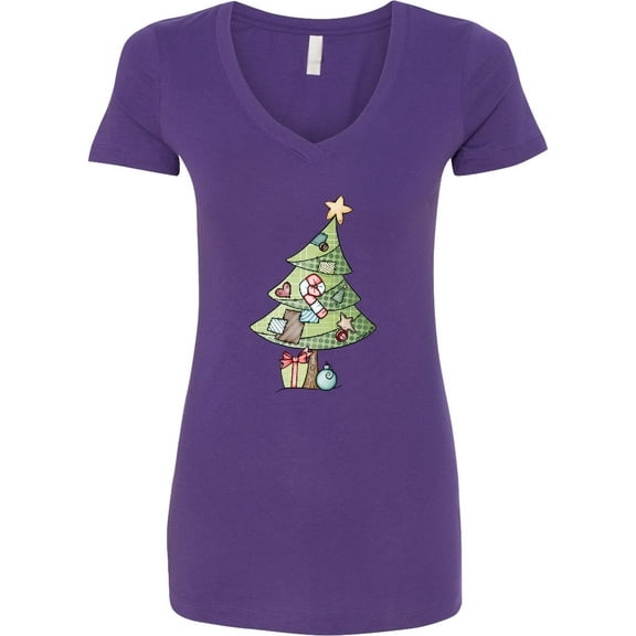 Inktastic Christmas Tree Women's V-Neck T-Shirt