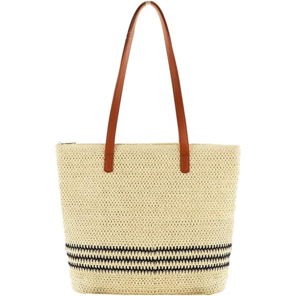 CoCoMangos Straw Woven Bag Women Summer Beach Handbag Straw Beach Handbag Tote Bag Woven Beach Purse