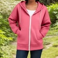thumbnail image 4 of Godom Zip Up Hoodies Oversized Fall Sweatshirts 2025 Drawstring Zipper Hoodie Casual Loose Fit Long Sleeve Sweatshirt, 4 of 7