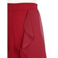 thumbnail image 6 of iiniim Women's Chiffon Ruffle Dance Pants Ballroom Latin Tango Salsa Practice Performance Dancing Burgundy L, 6 of 7