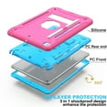 thumbnail image 3 of iPad Mini Case, Mini 2/3 Case, Dual Layer Shockproof Lightweight Hybrid Rugged Kickstand Protective Cover with Pencil Holder, Rose/Blue, 3 of 5