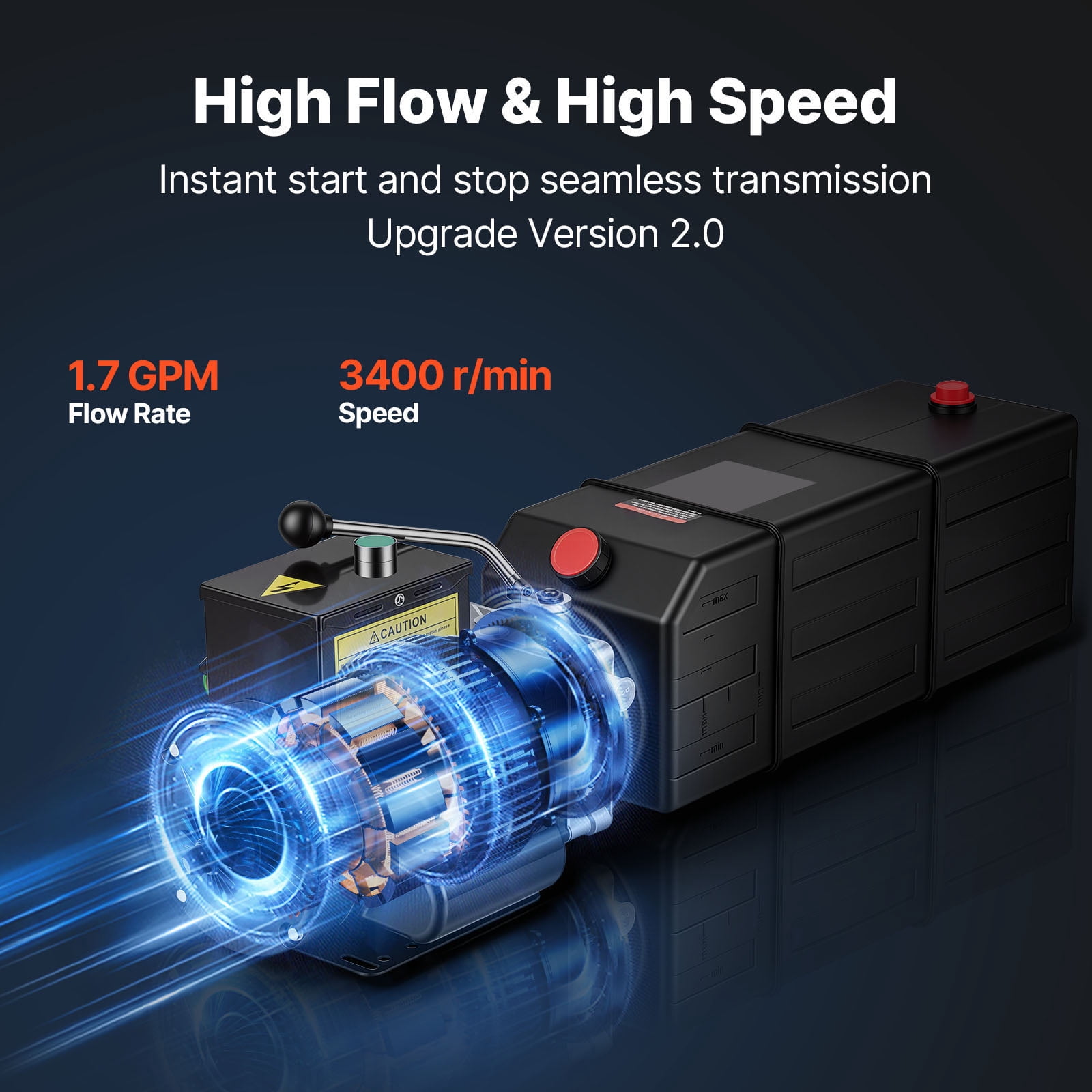 KFFKFF 15 Quart Hydraulic Pump, 2.2KW Single Acting Hydraulic Dump Trailer Pump, 3200 PSI Maximum Pressure, 1.7 GPM Flow Rate, AC220-240V Power Unit for Car Lift (Vertical Installation)