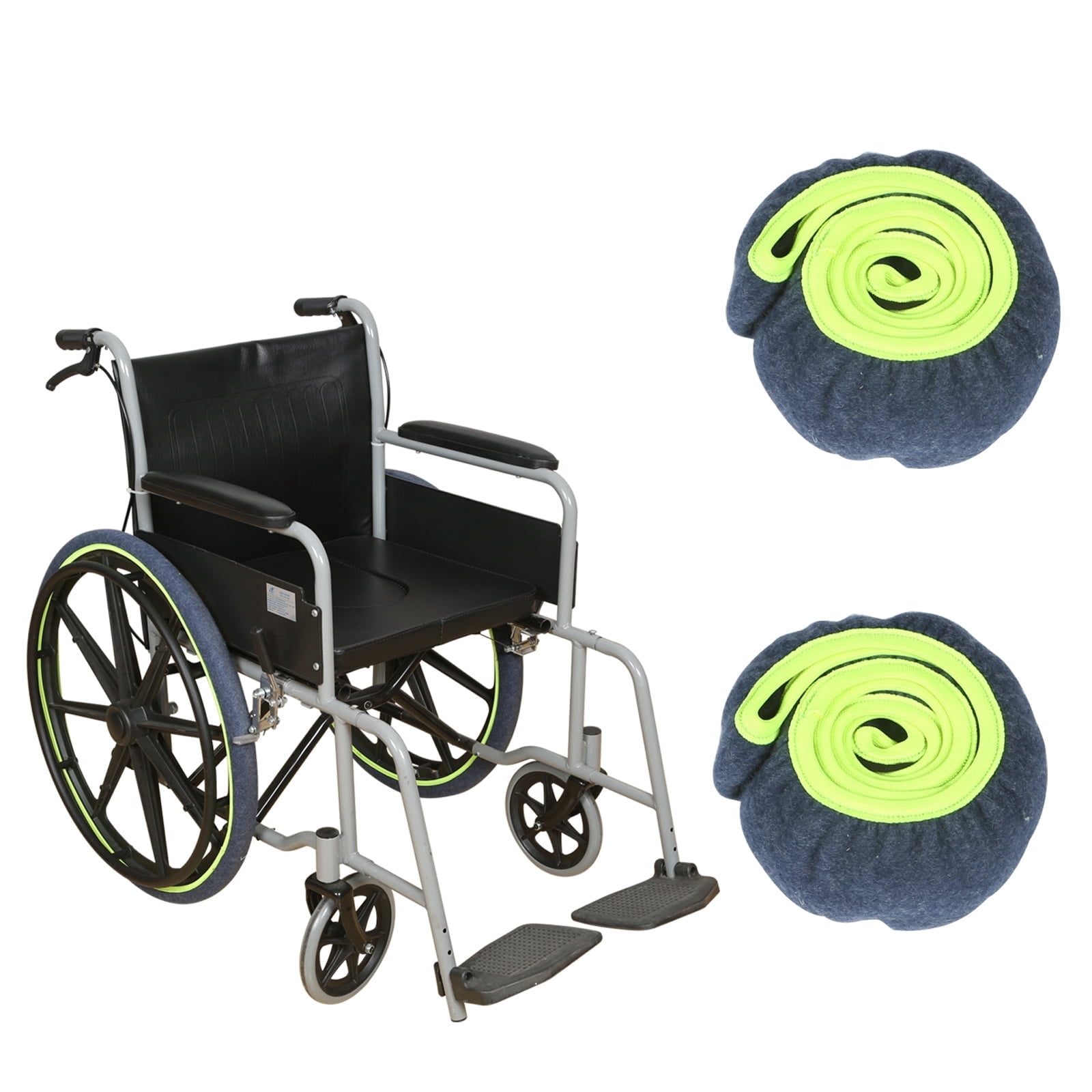 EHUELDER Wheelchair Wheel ,Covers Floor Protector Washable Polyester Tire Socks Mobility Aid Accessory 1 Pair ,Brown ,22 Inches