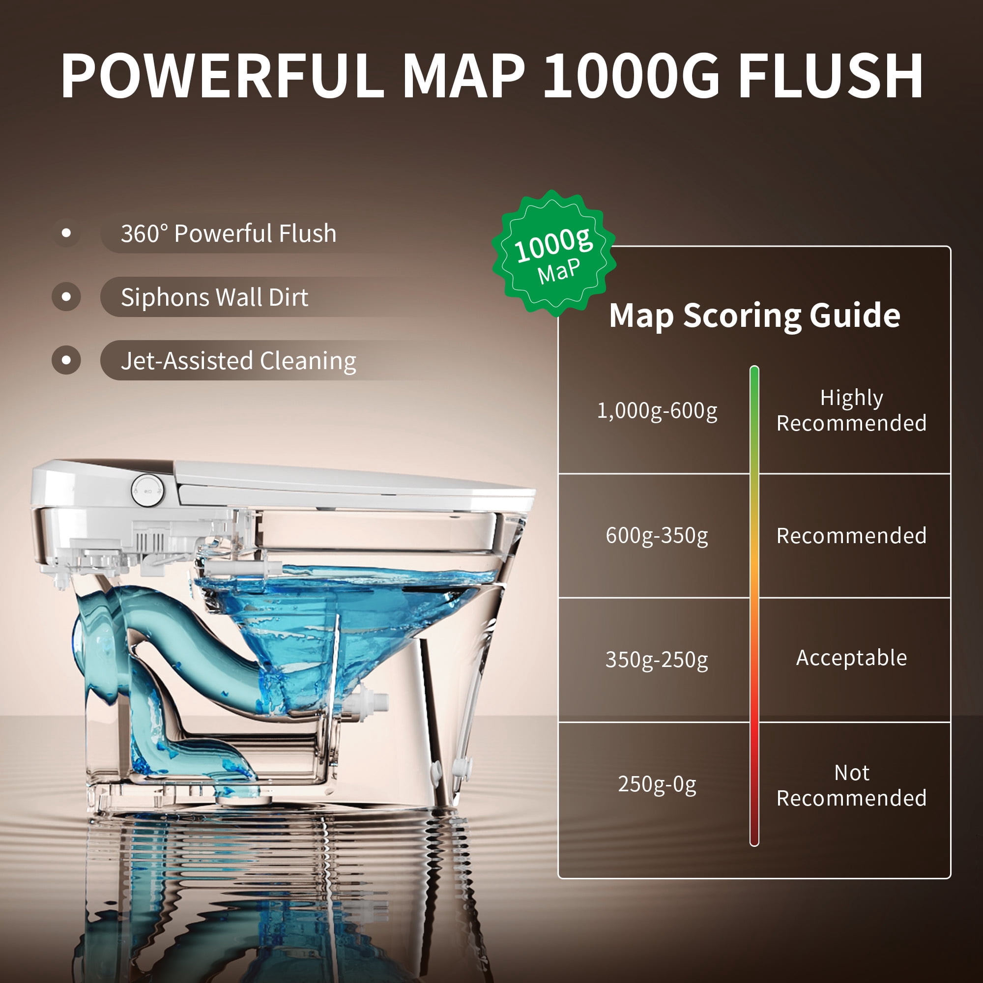DeerValley DV-1S0457 Smart Bidet Toilet, ADA One Piece Tankless Elongated Toilet with Auto Flush, Heated Seat, Hot & Cold Massage Wash, Warm Air Dryer, Remote Control, 1000g MaP Flush