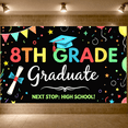thumbnail image 5 of Black and White Next Stop High School Banner Hand-drawn Graduation Display Chalkboard Design Graduation Cap School Backdrop for Graduation Party High School Transition School Event, 5 of 9