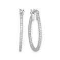 thumbnail image 4 of Araiya Fine Jewelry 10K White Gold Inside and Outside Diamond Hoop Earrings for Women, 4 of 8