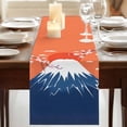 thumbnail image 3 of Table Runners 70 Inches Long Dress Scarves, Japanese Style Farmhouse Coffee/Dining/Kitchen Table Decor, Holiday Table Runner, Blue Mountains Orange Red Sun Cherry Floral 13x70 Inch, 3 of 9