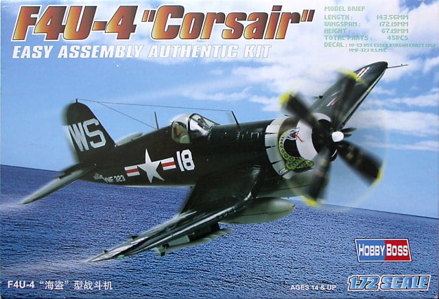 Vought F4U Corsair 1/72 Scale Assembled and Painted Plastic Model 