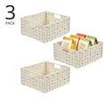 thumbnail image 2 of mDesign Woven Farmhouse Kitchen Pantry Food Storage Basket Box, 3 Pack, White, 2 of 8