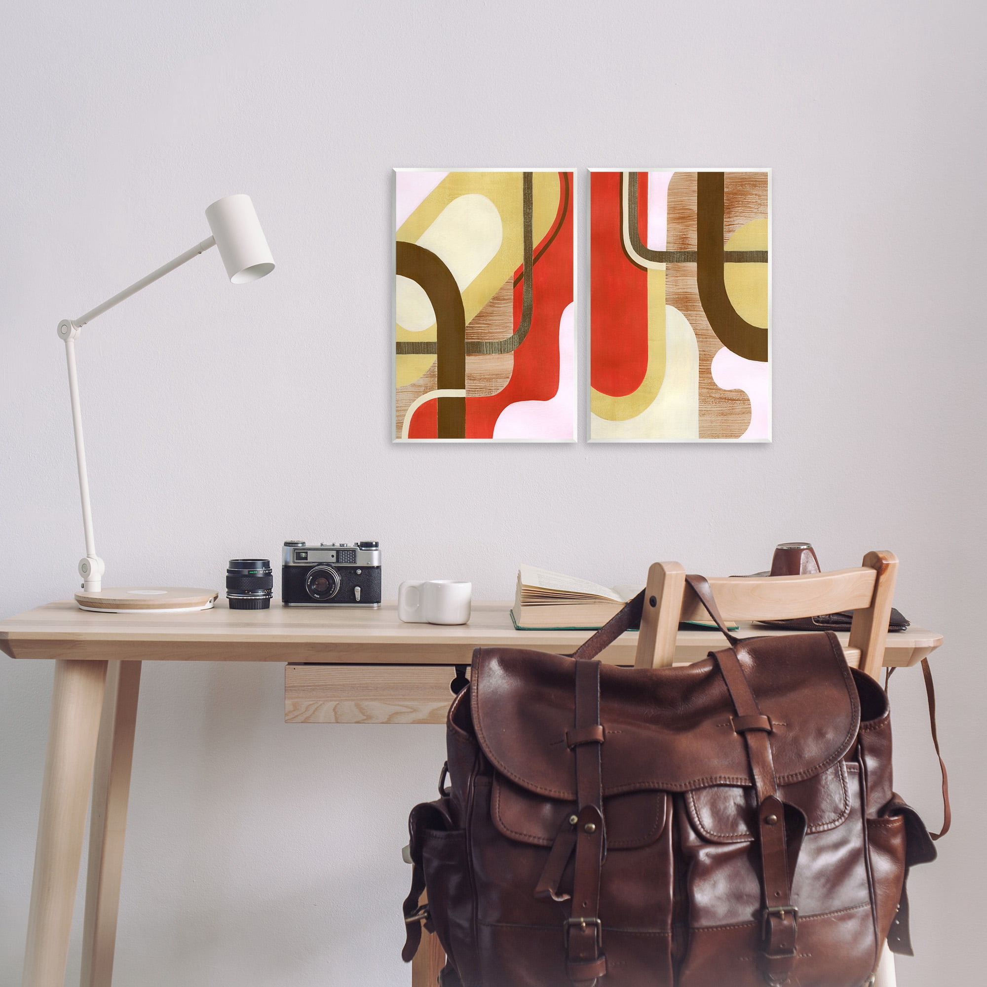 Stupell Industries Rustic Winding Shapes Abstract Painting Unframed Art Print Wall Art, 10 x 15, Set of 2