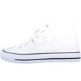 thumbnail image 5 of Kids/Childrens Slip On High Top Lace Up Canvas Pumps Trainers Shoes with Matching Sole - White - US Child 2 / EU 33-34, 5 of 7