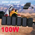 thumbnail image 2 of Panel Solar plegable para exteriores, célula Solar USB de 100W, portátil, resistente al agua, cargador de 5V, batería de energía móvil, carga Solar Fivean unisex, 2 of 2