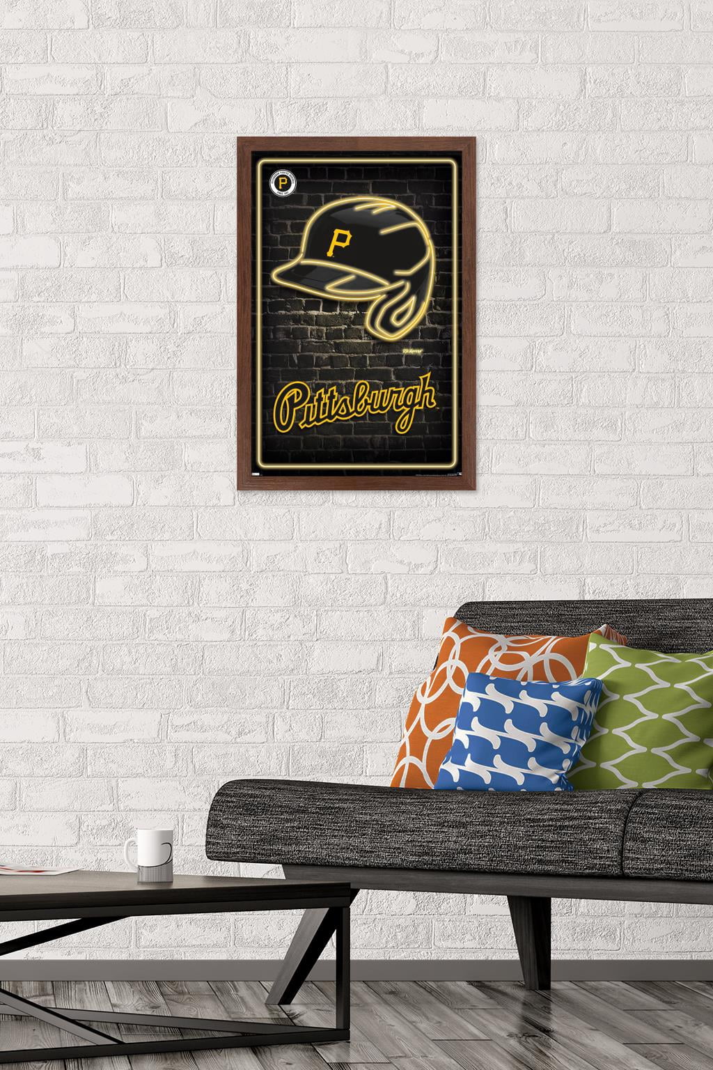 MLB Pittsburgh Pirates - Neon Helmet 23 Wall Poster, 14.725" x 22.375" Framed