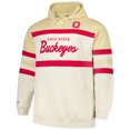 thumbnail image 2 of Men's Mitchell & Ness Cream Ohio State Buckeyes Big & Tall Head Coach Pullover Hoodie, 2 of 3
