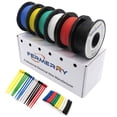 thumbnail image 1 of Carrete de alambre trenzado de 18 AWG, 25 pies cada uno, 6 colores, kit de alambre de conexión de silicona flexible de calibre 18, alambre de cobre estañado eléctrico de Fermerry, 1 of 5