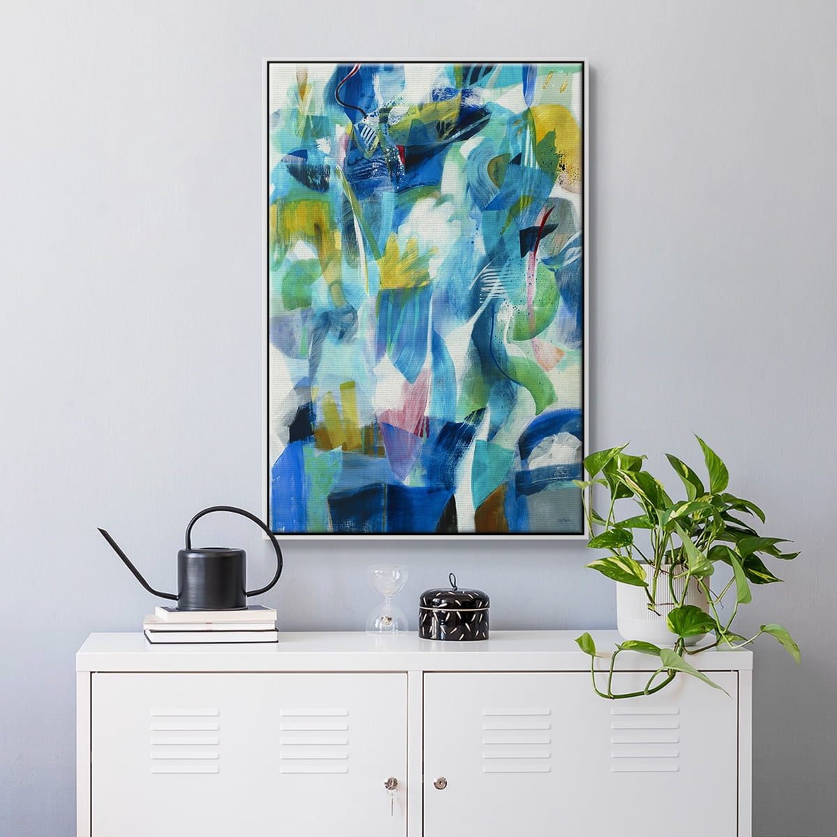 Green Passage Framed Premium Gallery Wrapped Canvas - Ready to Hang - 25 x 37 - White Floating Frame