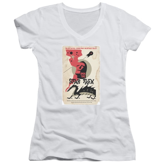 Star Trek Tos Episode 30 Junior Women's V-Neck T-Shirt White