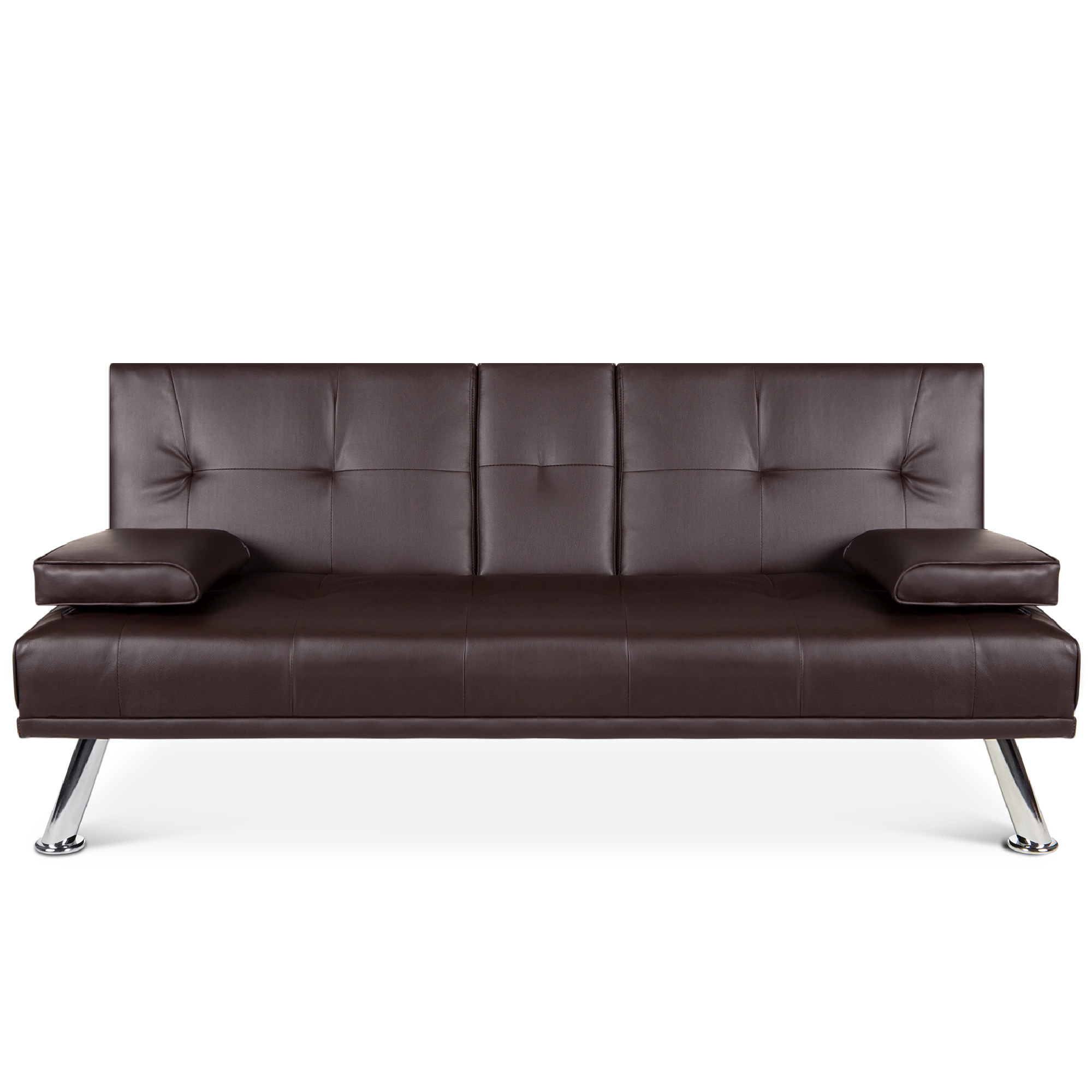 Best Choice Products Modern Faux Leather Convertible Folding Futon Sofa Bed Recliner Couch w