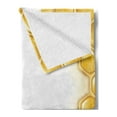 thumbnail image 2 of Honeycomb Soft Flannel Fleece Blanket, Bees and Geometric Shapes Hive Theme Honey Making Bugs Illustration, Cozy Plush for Indoor and Outdoor Use, 50" x 60", Yellow Black and White, by Ambesonne, 2 of 5