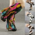 thumbnail image 2 of harmtty Women Leg Warmers Colorful Furry Faux Fur Appearance Stretchy Boot Covers for Daily Wear, 2 of 8