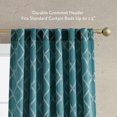 thumbnail image 5 of Jessica Simpson Lynee Geometric Back Tab Window Curtains with Tiebacks, Teal, 52" x 96", 5 of 6