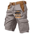thumbnail image 2 of Big And Tall Cargo Shorts For Men With Elastic Waist And Drawstring Featuring Durable Cotton Blend Fabric In Classic Khaki Olive Black Navy Light Gray XXL, 2 of 5