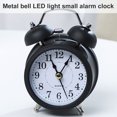 thumbnail image 4 of Reloj despertador Retro Twin Bell Mesa de escritorio de metal Reloj analógico Silencioso con luz nocturna para oficina en casa, Negro Inevent EL000911-02B, 4 of 7