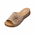 thumbnail image 3 of Domuza Orthopedic Casual Sandals for Women Non Slip Slip on Arch Support Summer Flat Sandals Wide Sneakers 2026 New Beach Foam Shoes Beige 7（EU-38）, 3 of 4