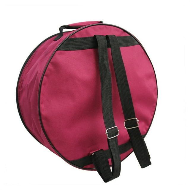 Unatoiry Sac de Rangement Tambour avec Bandoulière Poches Extérieures Diamètre-40cm Étui Support Tissu Imperméable Léger Petit Sac à Dos Rouge