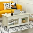 thumbnail image 3 of Gymax Lift Top Coffee Table w/ Hidden Storage Compartment & Lower Shelf Rustic Ivory, 3 of 10