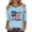 Blue, variant on Loose Fit Casual Patriotic Women Tops Three-Quarter Sleeve Scoop Neck 250 Anniversary USA Soft Lightweight Shirts For 4Th Of July Holiday Daily Wear Navy M