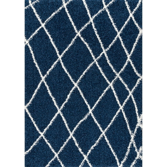 nuLOOM Alvera Soft & Plush Shag Area Rug, 5' 3" x 7' 6", Blue
