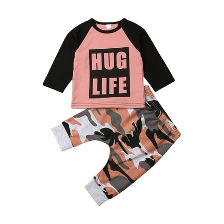 

Musuos Baby Boy Long Sleeve Blouse T-Shirt Tops Camo Long Pants Tracksuit Outfits