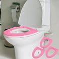 thumbnail image 2 of sruoe Toilet Seat Covers, Padded Toilet Seat Covers, Soft Warmer Toilet Seat, Toilet Seat Covers Washable, Fits Most Size Toilet Seat for Bathroom, Pink, 2 of 6