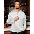 thumbnail image 3 of COOFANDY Satin Button Down Shirt for Men Silk Like Wedding Shirts Luxury Dress Shirt, 3 of 6
