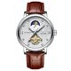 thumbnail image 1 of Reloj mecánico automático para hombre, caja plateada, reloj de vestir de cuero marrón Hugo relojes mecánicos para hombres, 1 of 6