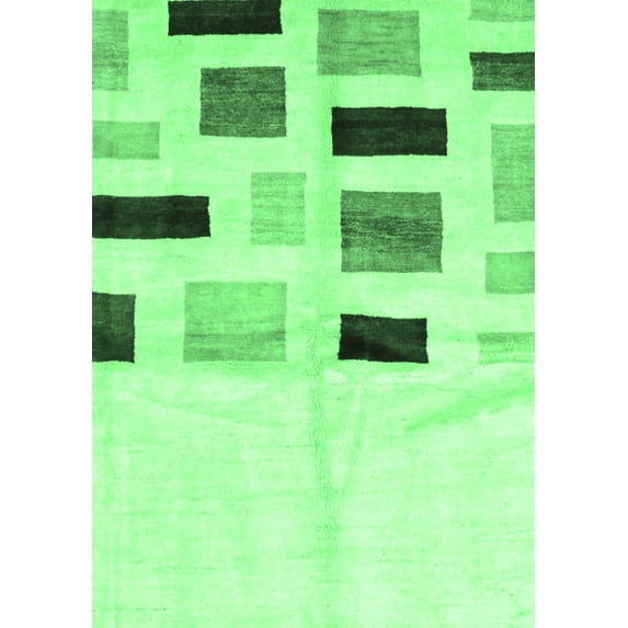 Ahgly Company Indoor Rectangle Solid Emerald Green Modern Area Rugs, 5' x 8'
